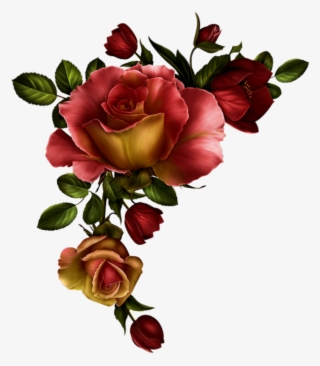 Red Rose Clipart Divider - Watercolor Red Flowers Png #2248670