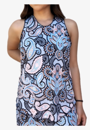 Periwinkle Paisley Fitness Tank Top - Exercise #2249476