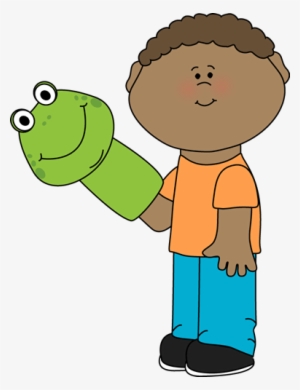 Little Boy Playing With A Puppet - Puppet Clipart #2249972