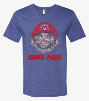 Mario Head Brothers Retro Gaming Parody Shaped Mashup - M.s. Doesn't Have Me!! V-neck #2252386