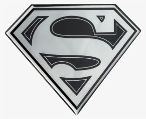 Superman Logo Black And Chrome Lensed Fan Emblem By - Superman Logo Black White And Gray #2253700