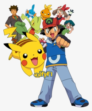 Ash, Aura, Brock, Max Y Pokemon By Adfpf1 On Deviantart - Ash And Pokemon Png #2258727