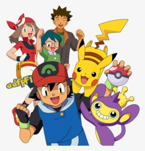 Ash , Aura, Brock, Max Y Pokemon (03) By Adfpf1 - Ash May Max Brock #2259117