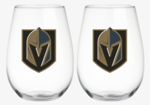 Vegas Golden Knights 2 Pack Stemless Wine Glasses - Fanmats Vegas Golden Knights 4x6 Area Rug #2259293