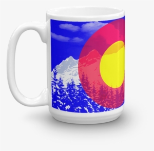 Denver Rocky Mountains Coffee Mug - Colorado State Flag - Winter Snow View Soft Custom #2259765