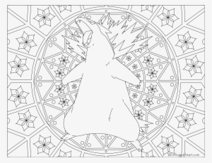 #157 Typhlosion Pokemon Coloring Page - Mandalas De Pokemon Para Colorear #2259806