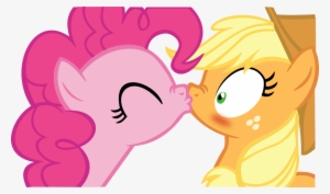 Applejack X Pinkie Pie Kissing Vector By Fluttair - Pinkie Pie Human Kiss #2259927
