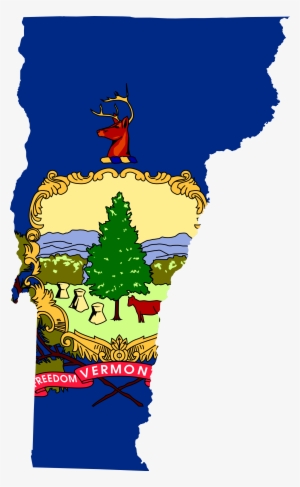 2000px Flag Map Of Vermont - Vermont State Flag Map #2260739