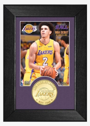 Los Angeles Lakers Lonzo Ball Nba Debut Minted Coin - Logos And Uniforms Of The Los Angeles Lakers #2264622