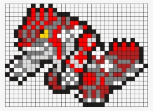 383 Groudon Perler Bead Pattern / Bead Sprite - Pixel Art Pokemon Groudon #2266504