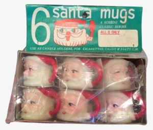 New Old Stock Plastic Rossini Santa Face Mugs - Box #2268340