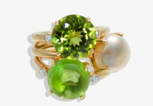 Jane Taylor R797 Peridot Diamond Pearl Yellow Gold #2276163