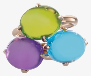 Cabohon Amethyst Peridot And Blue Topaz Rings Worn - Ring #2276577