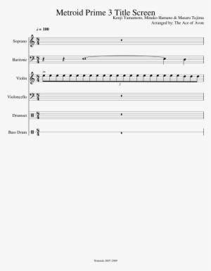 Metroid Prime 3 Title Screen Sheet Music Composed By - There Anybody Out There Score #2278982