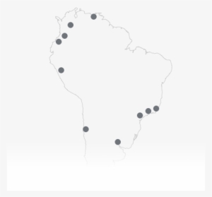 Map Of Latin America With Points Indicating Centurylink - Latin American Social Sciences Institute #2279873