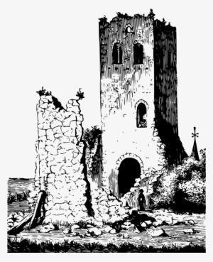 Ruins Building Computer Icons Drawing Black And White - Ruins Clipart #2282877