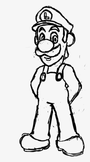 Luigi Sketch By Half - Dessin De Luigi A Imprimer #2284349
