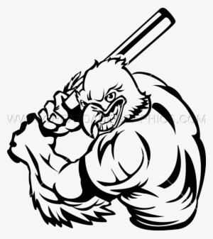 Jpg Black And White Claws Drawing Easy - Eagle Playing Baseball #2288464