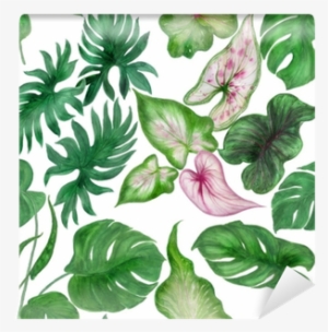 Watercolor Painting Seamless Pattern With Tropical - Watercolor Painting #2289130