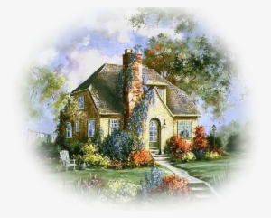Cottage Drawing Rural Scenery - Png Tavasz #2290095