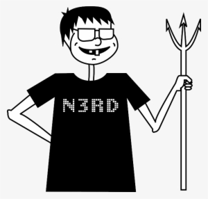 Boy, Person, Cartoon, Nerd, Pitchfork, Evil, Geek, - Nerd Evil #2291495