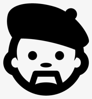 Man Face With Beret And Goatee Vector - Logo Beret #2292897