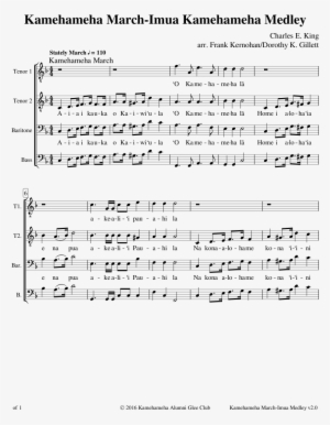 Kamehameha March-imua Kamehameha Medley Sheet Music - Music #2295223
