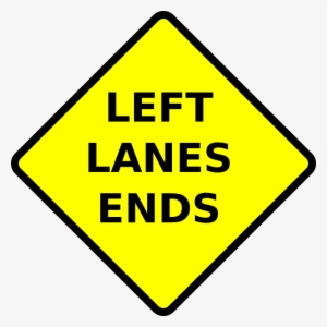 Free Vector Caution Left Lane Ends Clip Art - Traffic Signs Dead End #2295342