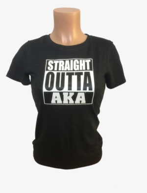 Women's Straight Outta Aka Black T Shirt Is Printed - Straight Outta Hit Points Tee #2295521