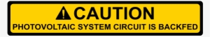 Caution Photovoltaic System Circuit Is Backfed #2295668