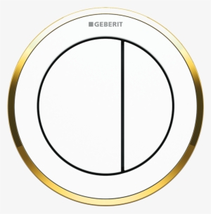 Geberit Kappa Round Remote White With Gold Trim - Circle #2295997