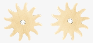 Sun Stud Earrings With Diamond - Sunflower #2296644