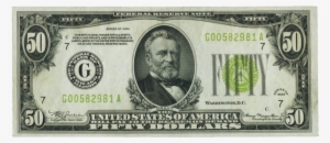 $50 1934 Light Green Seal Federal Reserve Note - 1934 50 Dollar Bill #2296873