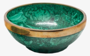Vintage Malachite Bowl With Gold Trim - Bowl #2297486