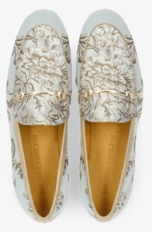 Loafers Scarlett 1 Textile Victoria Silk Trim Gold - Slip-on Shoe #2297693