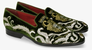 Loafers Prince 2 Velluto Pine Embrodery Gold - Slip-on Shoe #2298125