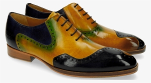 Oxford Shoes Ricky 13 Navy Yellow Shade Turquoise - Leather #2299530