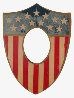 Patriotic Folk Art Shield, Circa 1900 Usa Flag Patriotic - Art #2299661