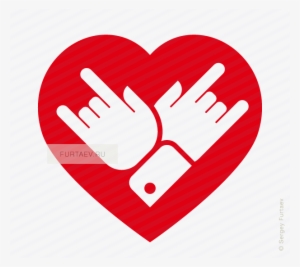 Vector Icon Of Two Hands With Horns Gesture Against - Illustration #230199