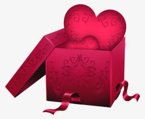 Transparent Gift Box With Heart Png Clipart - Valentines Day Roses Png #231647