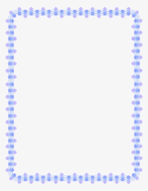 Purple Floral Page Frame - Transparent Blue Line Border #232501