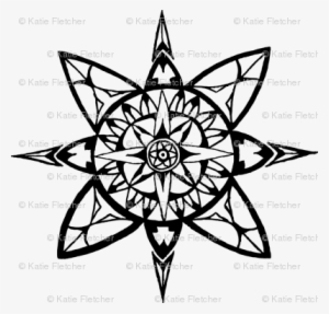 Compass Rose Back - Circle Coloring Pages For Adults #232537