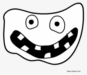 Black And White Monster Face Clipart - Black #233333