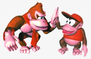 Donkey And Diddie Playing Handsies - Donkey Kong Country 2 Diddy Kong #233923
