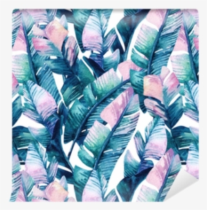 Watercolor Banana Leaf Seamless Pattern - Watercolor Painting #234983