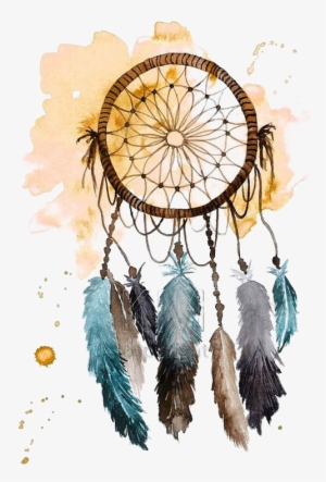 Freeuse Download Dreamcatcher Watercolor Painting Transprent - Blue Dream Catcher Print #235204