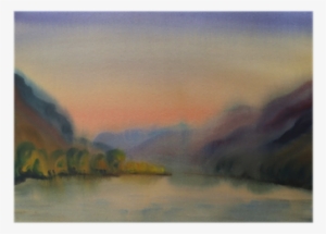 Watercolor Painting Landscape Of Sunset Poster • Pixers® - Painting #235720
