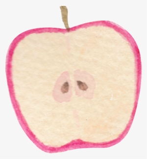 Hand Painted Watercolor Apple Cut Surface Transparent - Granny Smith #236059