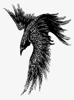 Image Black And White Library Fire Thief - Odin Raven Tattoo #236376
