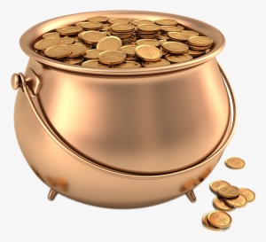 Gold Coins In Pot Png Image - Pot Of Gold #236568